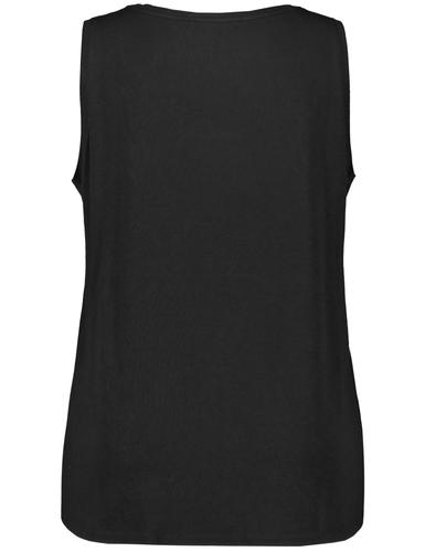 Basic-Top mit Seitenschlitzen 46 Figurumspielend - Black