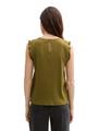 Loose Fit Pointelle Top M Loose Fit - Warm Moss Green