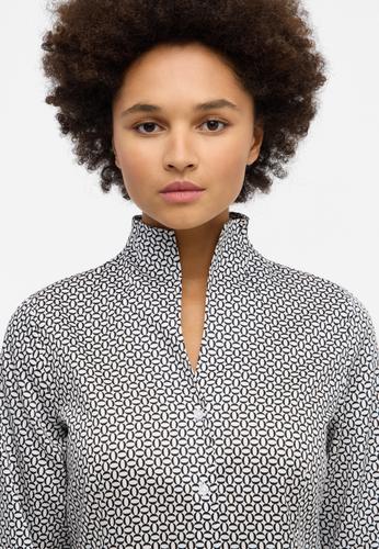 Bluse Satingewebe Langarm 40/Langarm REGULAR FIT - Schwarz