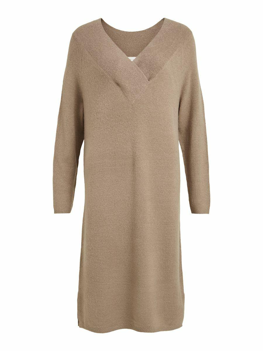 VIMADELIA V-NECK L/S KNIT DRESS - NOOS XS Normal geschnitten - Fungi