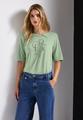 T-Shirt mit Folien-Wording 36 - Soft Jade Green