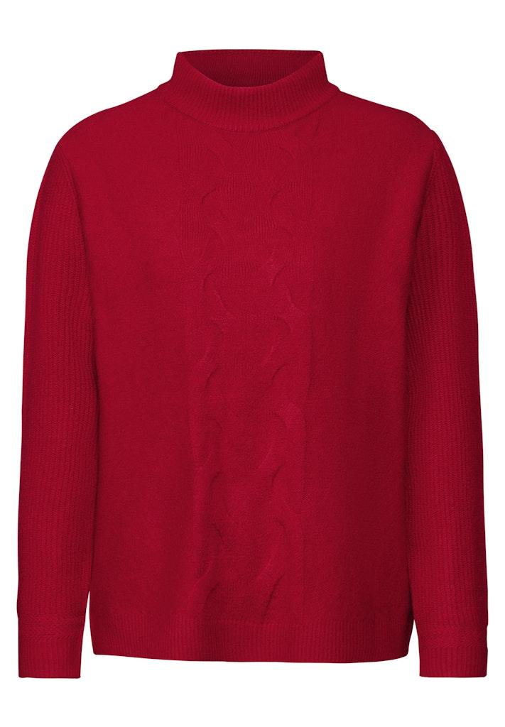 Pullover mit Strickmuster Rot 36