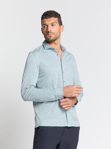 Shirt Jersey Melange Stretch M Regular Fit - Dusty Blue