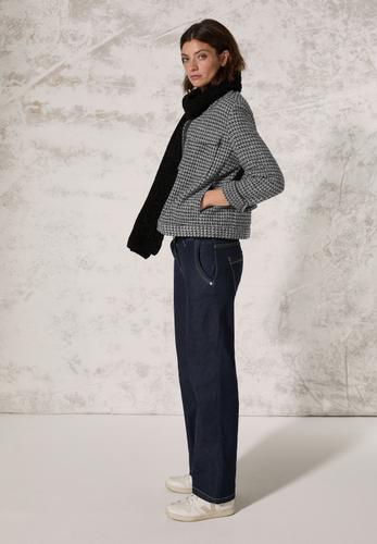 Kurze Jaquard Jacke M - Black