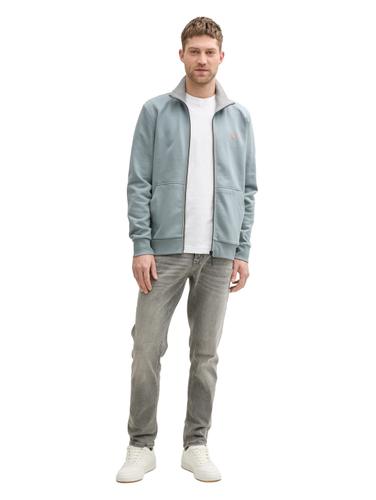 Sweatjacke mit Stehkragen XL Regular Fit - Grey Mint