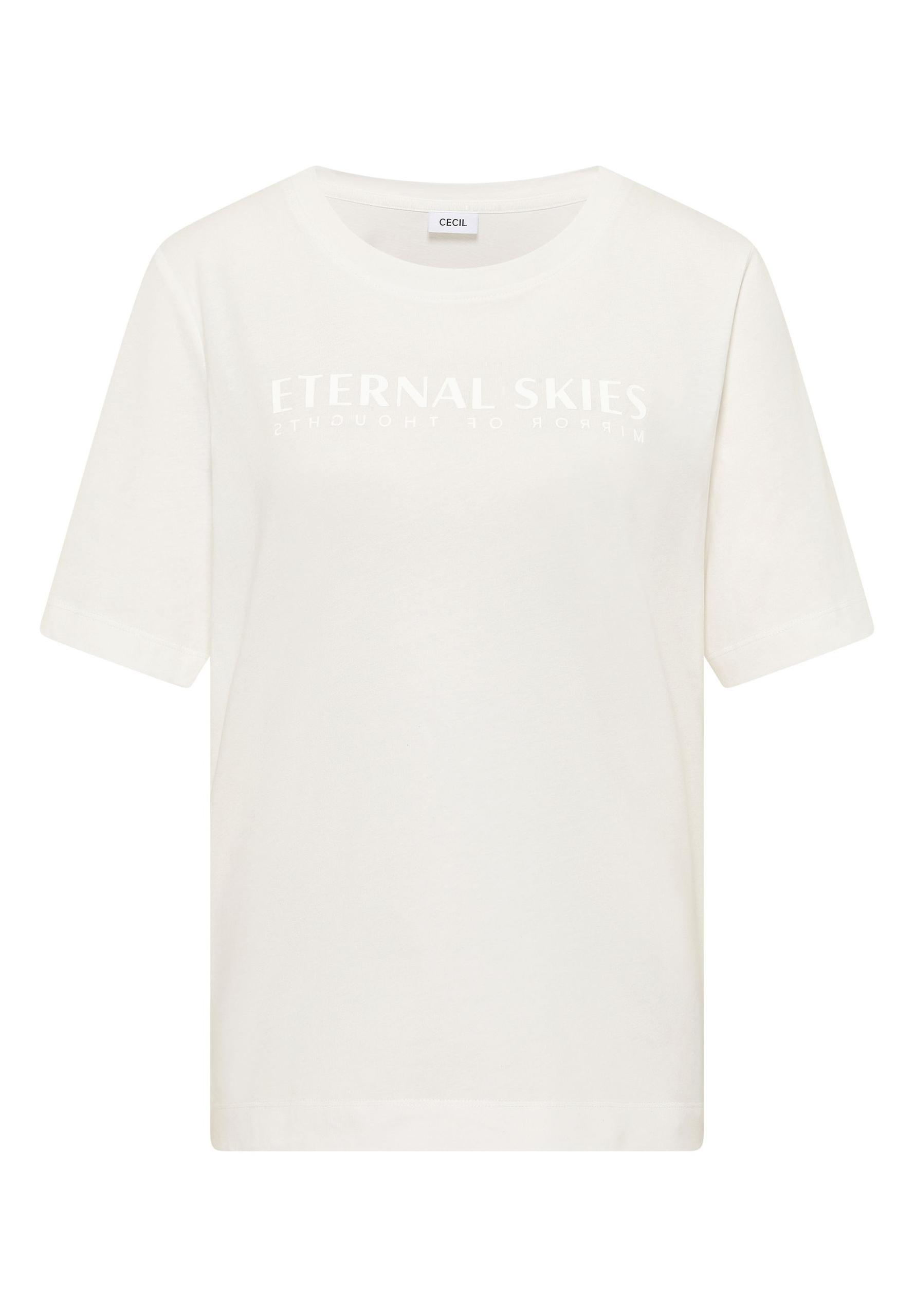 T-Shirt mit Wording Artwork L - Vanilla White