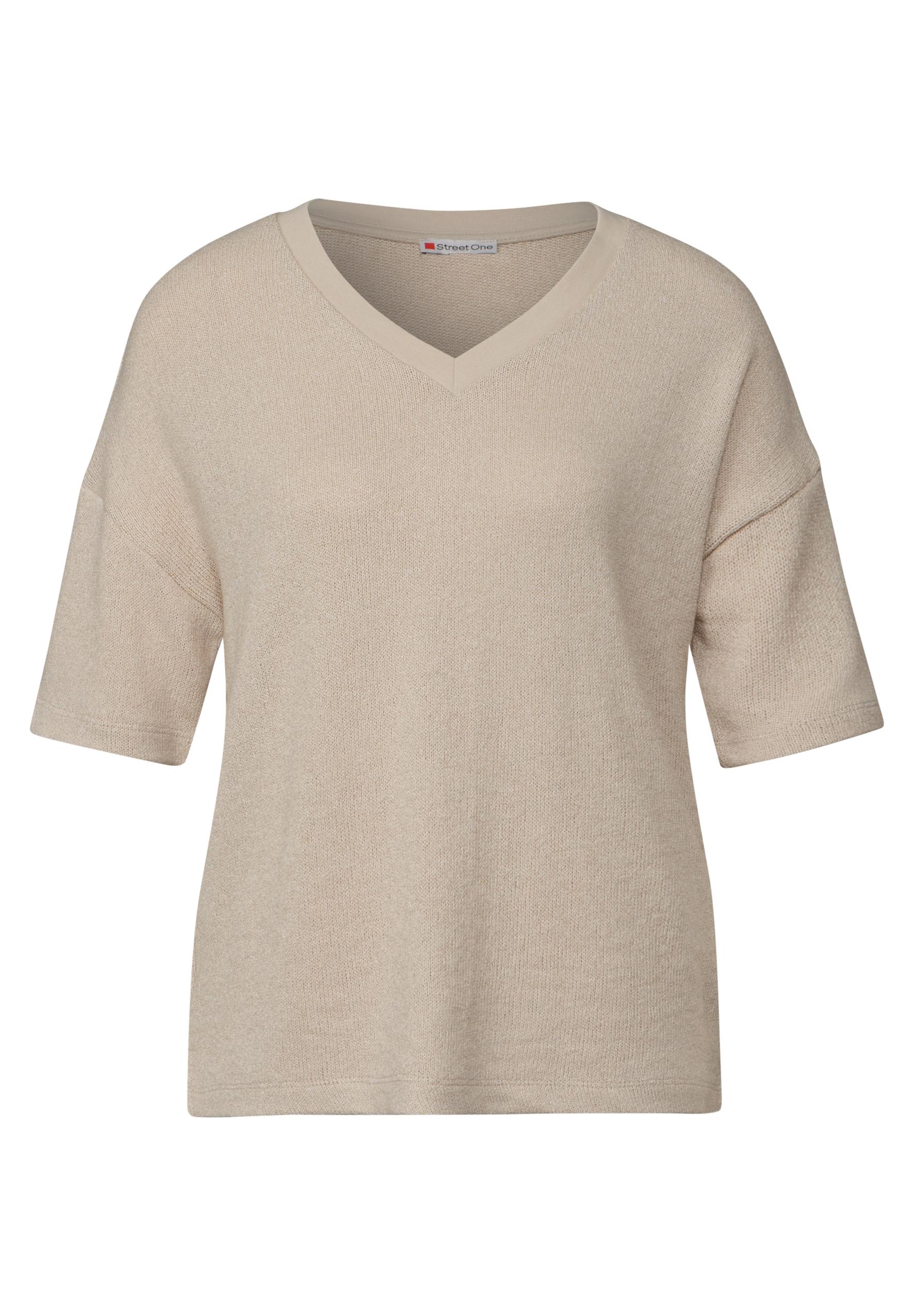 Strick-Look T-Shirt 36 - Cotton Beige