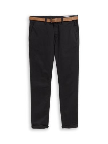 Slim Fit Chino Hose mit Gürtel 32/32 Slim Fit - Black