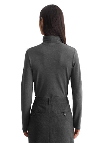 Rollkragen-Longsleeve regular XS - Deep Grey Melange