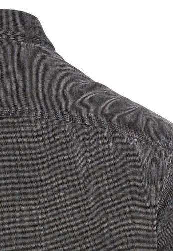 Langarm Hemd in Regular Fit aus Cord Grau M