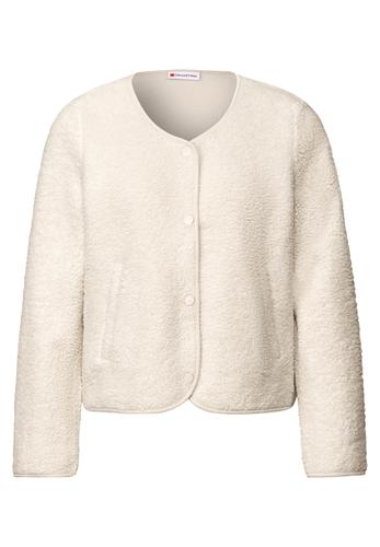 Teddy-Jacke mit Knopfleiste 38 - Tusk Cream
