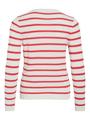 VIDALO O-NECK L/S STRIPE KNIT TOP- NOOS XL Normal geschnitten - White Alyssum