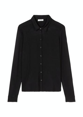 Jersey-Bluse regular Schwarz L