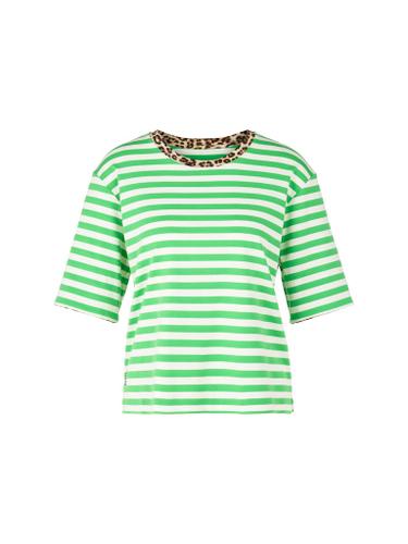 Gestreiftes T-Shirt mit 3/4-Ärmel Grün 38