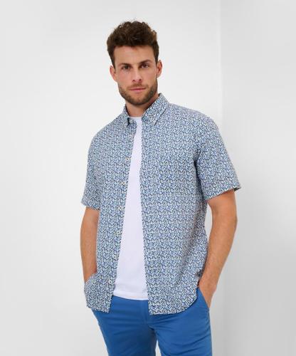 Style Dan L Herrenhemd, Halbarm, Button Down-Kragen, Durchgehende Knopfleiste, Modern Fit, Leicht taillierte Silhouette - Balance