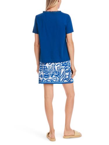 Luftiges T-Shirt mit Leinen 38 - Gentian