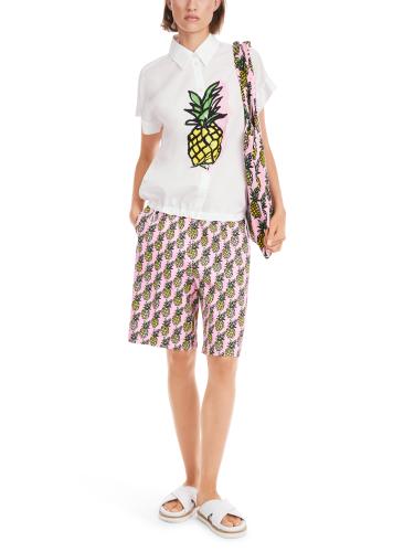 Bedruckte Bluse "Rethink Together" 38 - White