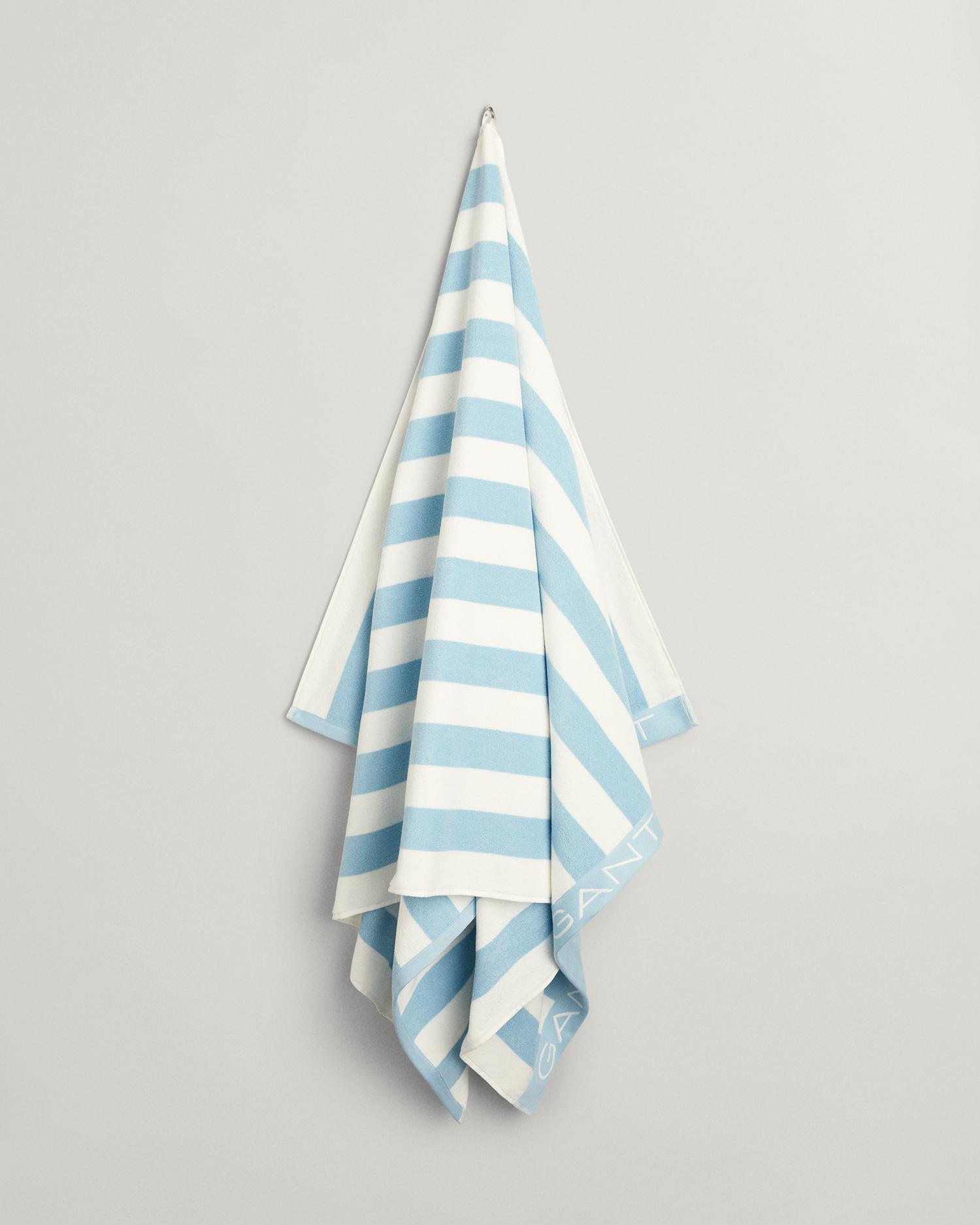 Strandtuch mit Blockstreifen 100X180 - Fresh Blue