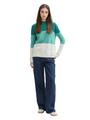 Strickpullover mit Colour Blocking XL Regular Fit - Green Beige Colorblock
