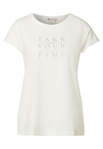 Shirt mit Wording Weiß 38