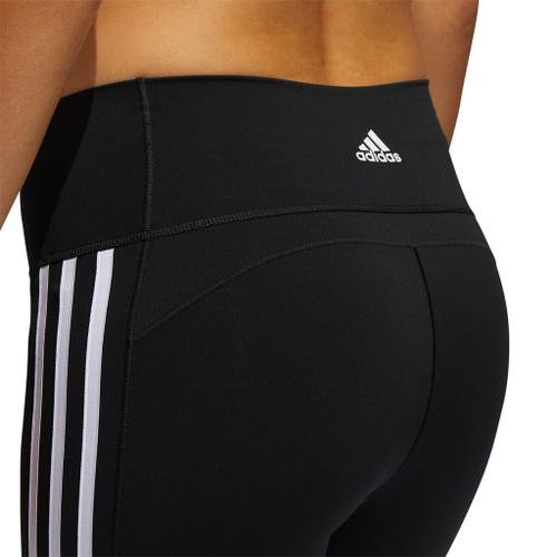 adidas Damen Believe This 2.0 3-Streifen 7/8-Tight XS in Schwarz