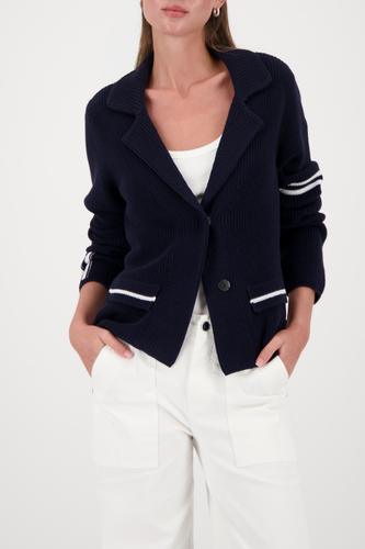 Strickblazer mit Streifendetails 36 - Marine