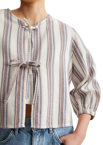 Gestreifte Blusenjacke relaxed M Relaxed Fit - Offwhite_multi_01