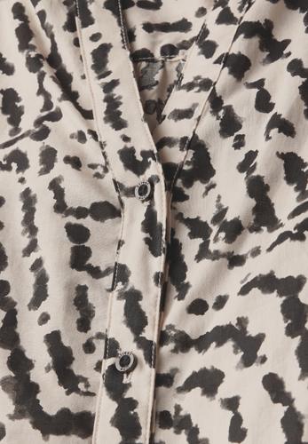 Print-Bluse mit Tapedetails 38 - Moonstone Sand