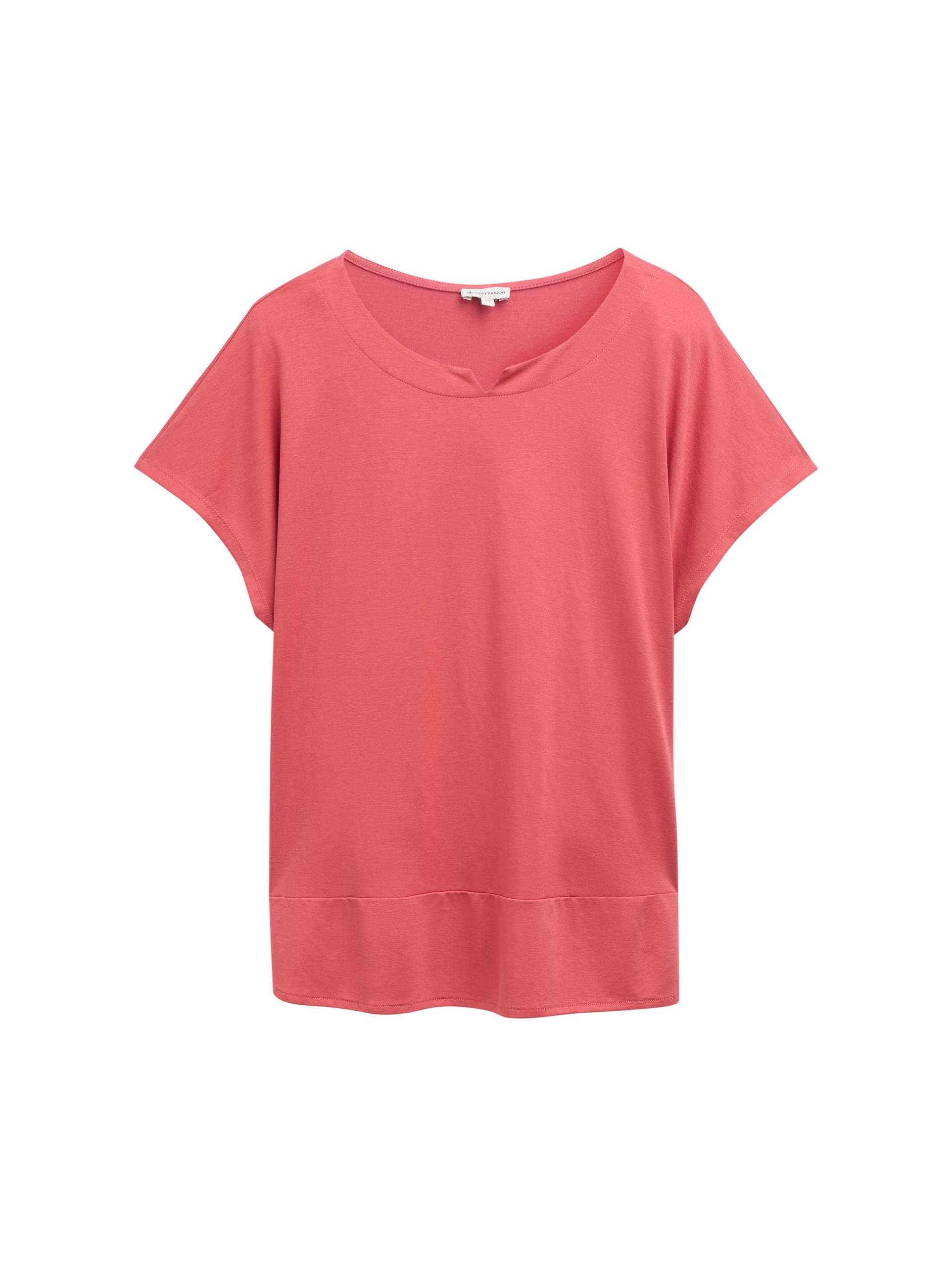 Plus Size - T-Shirt im Material-Mix 54 Regular Fit - Berry Red