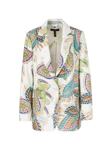Körpernaher Blazer mit fancy Blattmotiv 40 - White