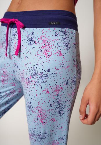 Skiny Damen Hose lang Night In Mix & Match 38 - Sky Spottedflowers