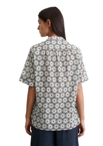 Gemusterte Tunika-Bluse regular 36 Regular Fit - Multi/muted Blue