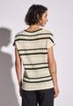 Ajour Shirt mit Streifen Beige 42