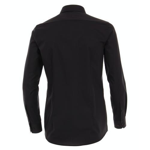 Popeline Hemd uni 001420 44 Body Fit - Schwarz