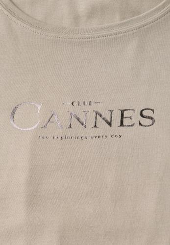Shirt mit Folien-Wording 36 - Morning Beige