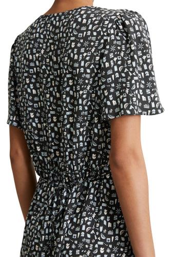 Kleid mit elastischer Taille flared S