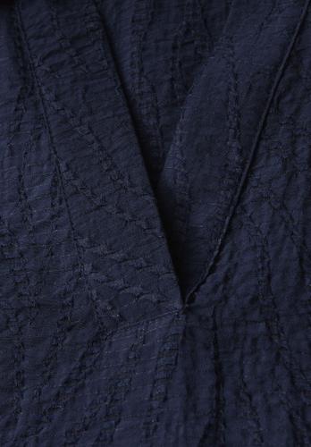 Blusenshirt mit Struktur - Dunkelblau / M