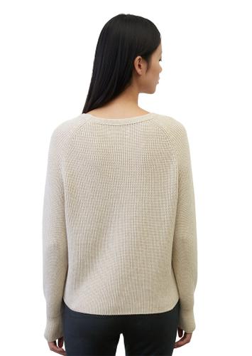 Rundhalspullover loose Weiß S