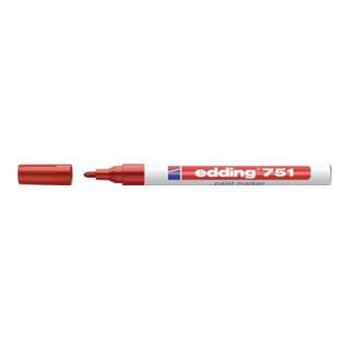 Edding Lackmarker 751 rot Strich-B.1-2mm Rundspitze