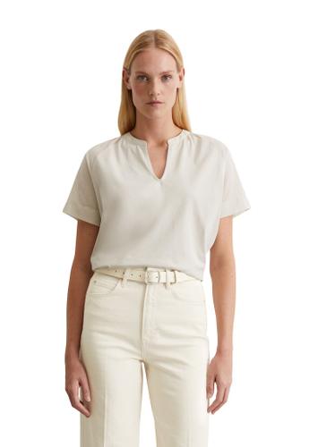 Blusenshirt relaxed S Relaxed Fit - Silky Stone