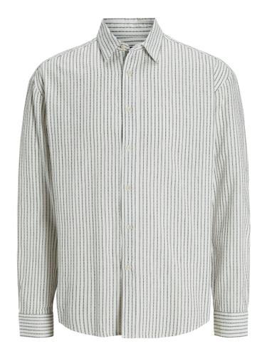JORJAMES SPLIT STRIPE SHIRT LS L Locker geschnitten - Cloud Dancer