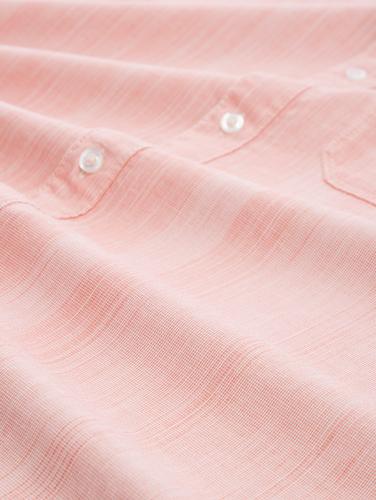 Chambray Kurzarmhemd XXL Regular Fit - Coral White Structure