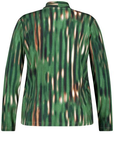 Langarmshirt mit Kelchkragen 46 Figurumspielend - Treetop Green Gemustert