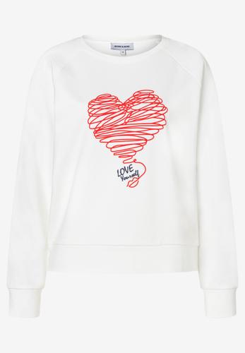 Sweatshirt mit Herz-Print 42 - Weiß