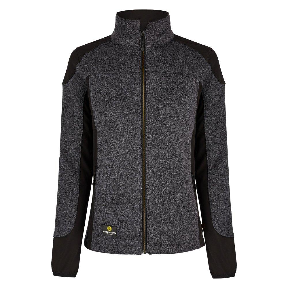 Damen-SMART Strickfleecejacke - Grau - Gr: L