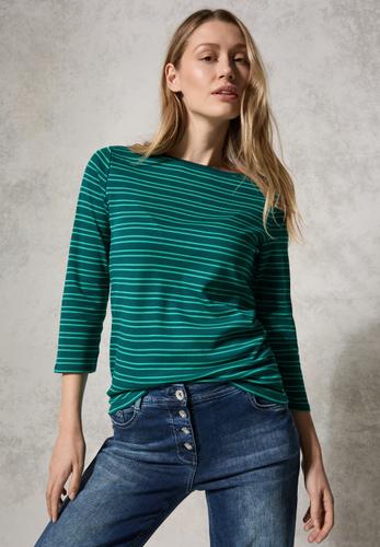 Gestreiftes Shirt XL - Petrol Green