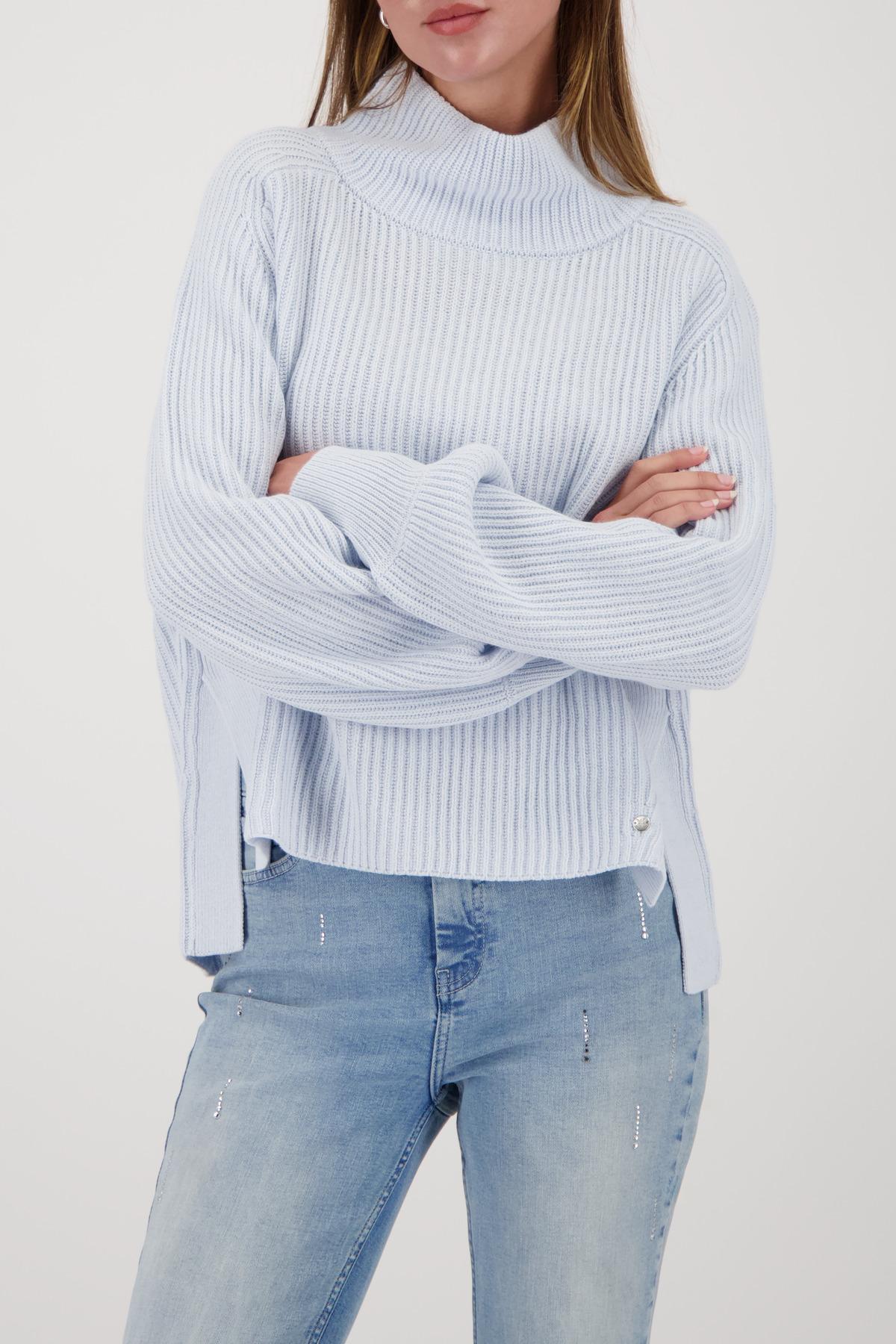 Strickpullover mit Seitenschlitzen 46 - Ice Blue