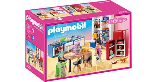 Playmobil® Playmobil® Konstruktions-Spielset »Familienküche (70206), Dollhouse«, (129 St), Made in Germany