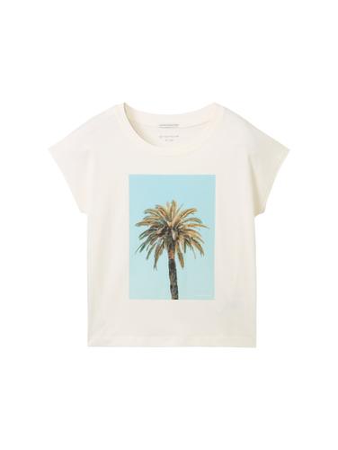 Fotoprint T-Shirt mit Bio-Baumwolle 176 Regular Fit - Wool White