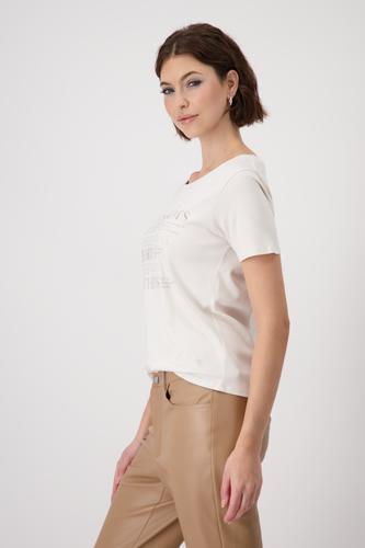 T-Shirt mit Strasssteinen 44 - Creamy Beige